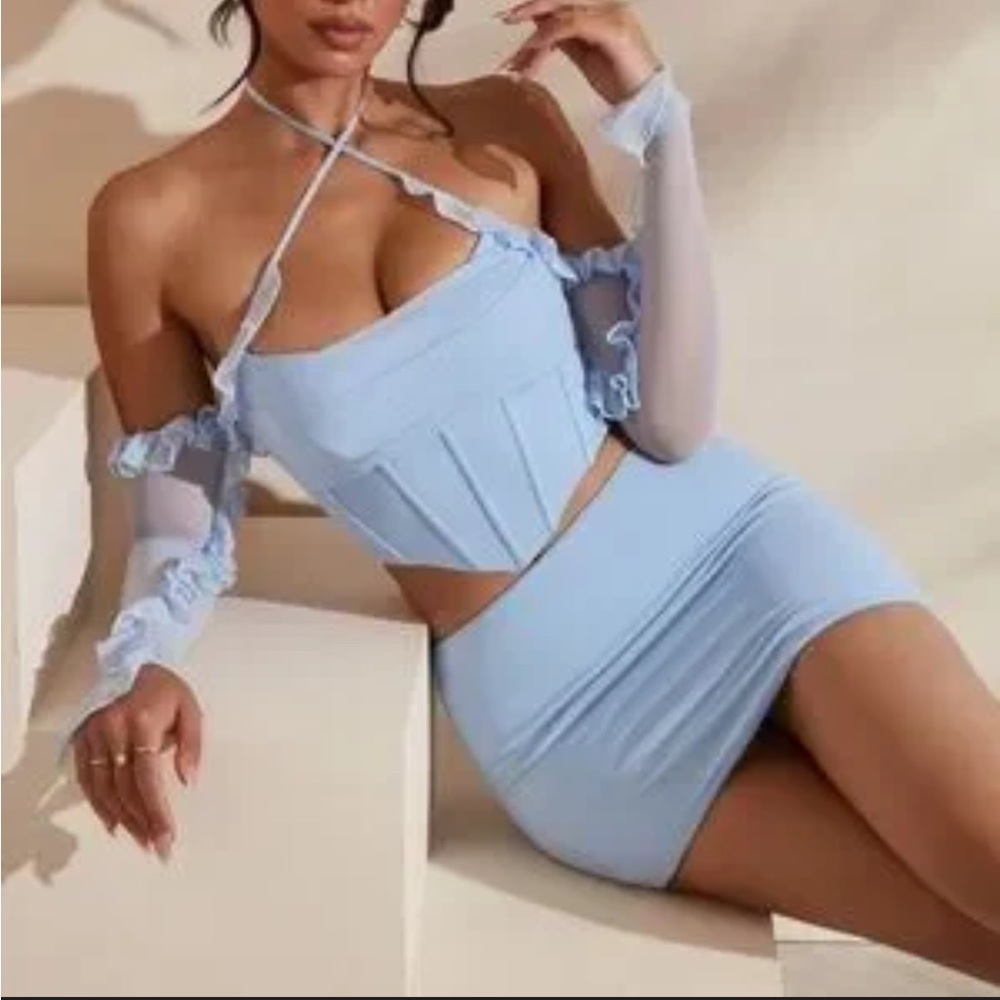Oh Polly Baby Blue Skirt